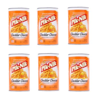 Picnic Foods Shoestring Potato Crisps - Cheddar Fries - Pack of 6 - Delicious Shoestring Potato Snacks - Great for Snacking or for Lunches - Share with Friends and Family