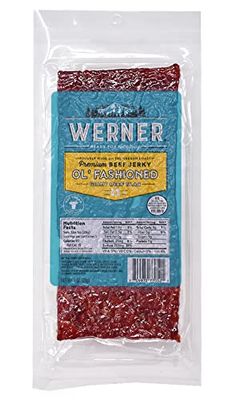 Werner Ol Fashioned Beef Jerky Slab Pack of 15-1 Ounce, Individually Wrapped Meat Snacks