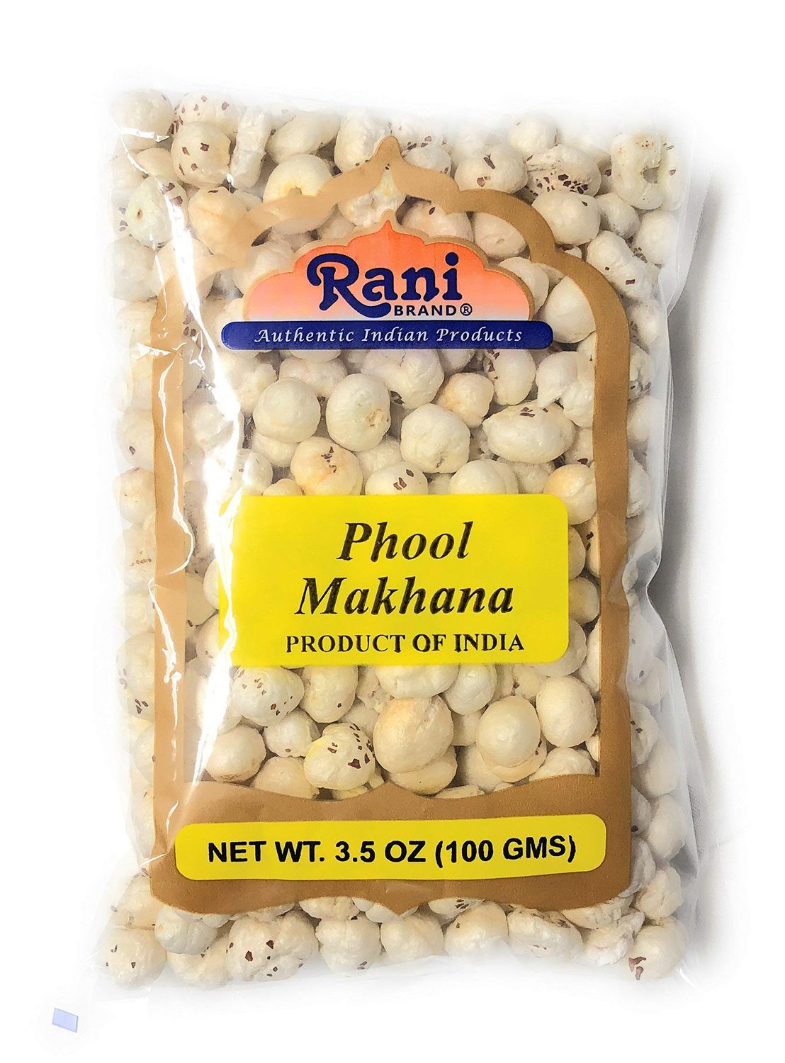 Rani Jumbo Phool Makhana (Fox NutPopped Lotus Seed) Plain Raw Uncooked 3.5oz (100g)  All Natural | Vegan | No Colors | Gluten Friendly | NON-GMO | Indian Origin