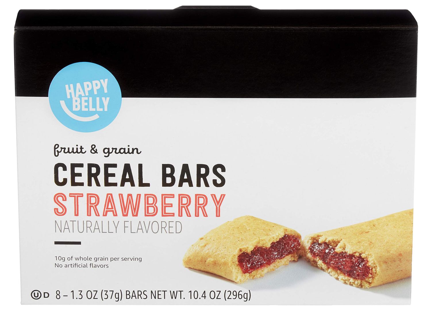 Amazon Brand - Happy Belly Fruit &amp; Grain Cereal Bars, Strawberry , 1.03 Oz, 8 Count (Pack of 1)