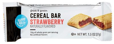 Amazon Brand - Happy Belly Fruit &amp; Grain Cereal Bars, Strawberry , 1.03 Oz, 8 Count (Pack of 1)