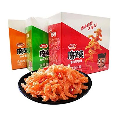 WeiLong Latiao, Damianjin Spicy Gluten, é”芋爽é”芋ä¸Wei Long Konjac 20 Sachets 360g Chinese Snack,Chanmoyu,Moyushuang, Independent small package. (香辣å£å‘³Spicy)