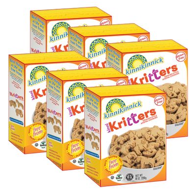 Kinnikinnick - KinniKritters Graham Style Animal Cookies - Gluten Free, Allergy Friendly Vegan Animal Crackers - 8 oz. Boxes - 6 Pack