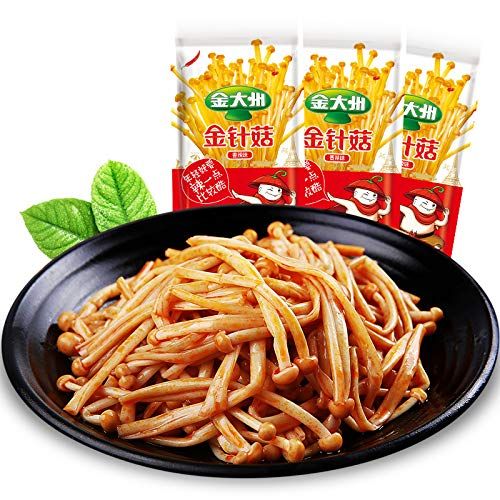Latiao, Spicy Strip Series, , Flammulina, Snack Food, Small Package, Small Snacks, Spicy Enoki Mushroom, 440g, 20 packets in total.