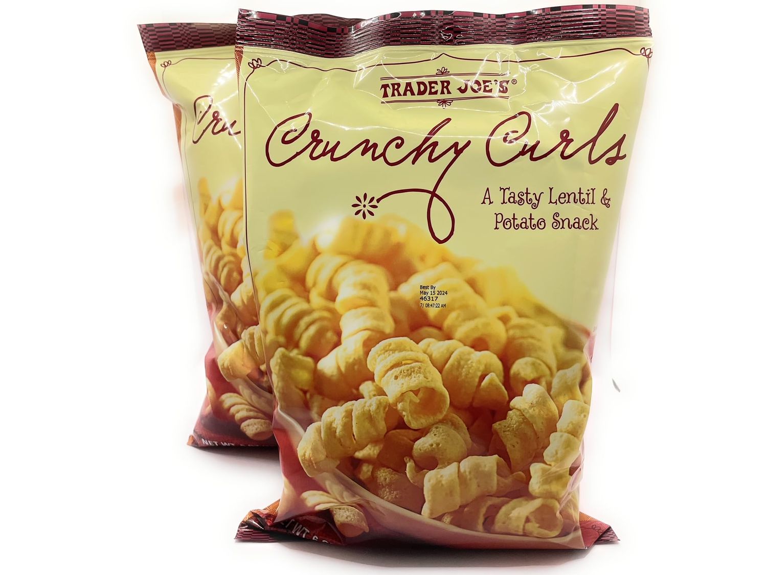 Crunchy Curls A Tasty Lentil &amp; Potato Snack by Trader Joes 6 oz (170 g) - Pack of 2