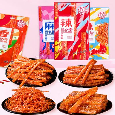 Authentic Sticks Latiao - Sweet and Spicy Traditional Gluten Noodles, Red Oil Chilli Mouthwatering Asian Snacks, Mixed Snack Gift Bags for Halloween Christmas Office Party Camping (4 bag 328g)