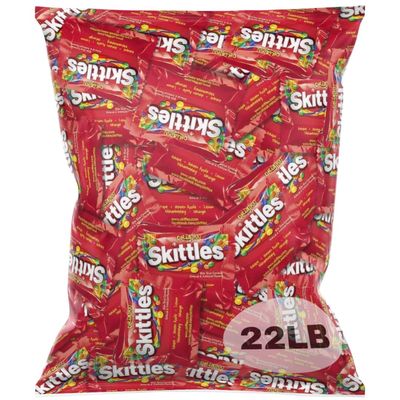 Skittles Fun Size Pouches, 22 Pound Box - Classic 5 Flavor Variety with Strawberry, Orange, Lemon, Green Apple &amp; Grape - Bulk Candy for Parties, Halloween, and Holiday Snacks