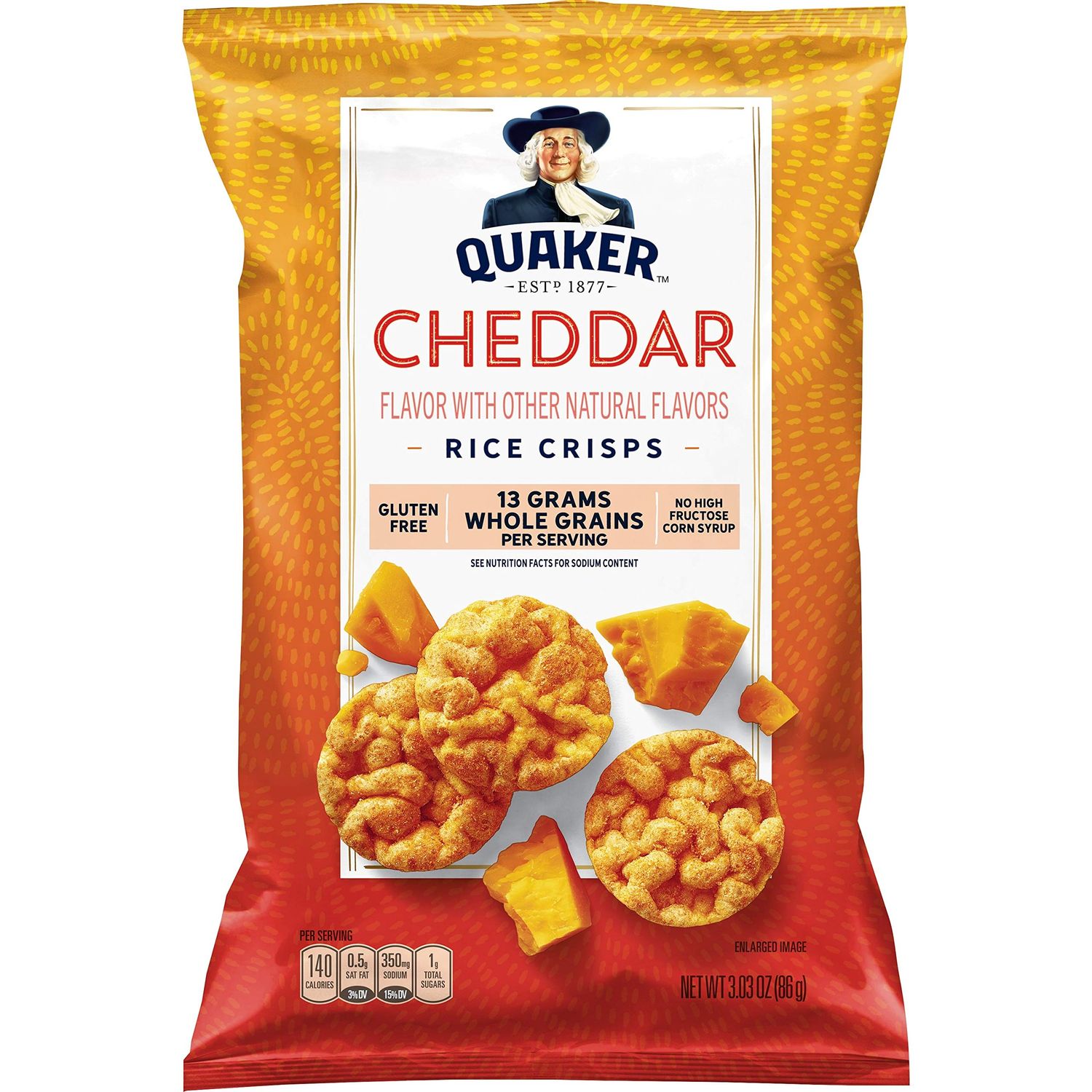 quaker Popped Cheddar Cheese Rice Snacks 3.03oz, 3.03 oz