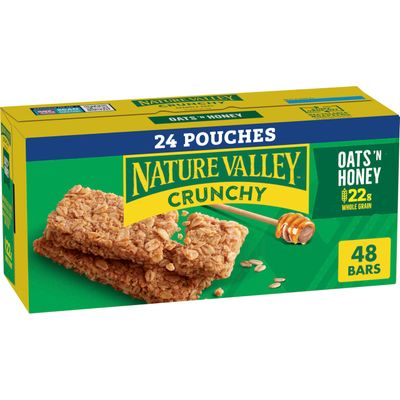 Nature Valley Crunchy Granola Bars, Oats &#39;n Honey, 48 Bars, 35.76 OZ (24 Pouches)