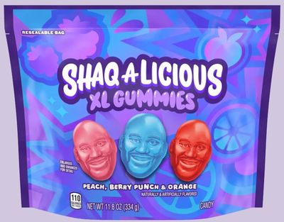 Shaq-a-licious XL Gummies, Peach, Berry Punch &amp; Orange Flavors, 11.8 oz