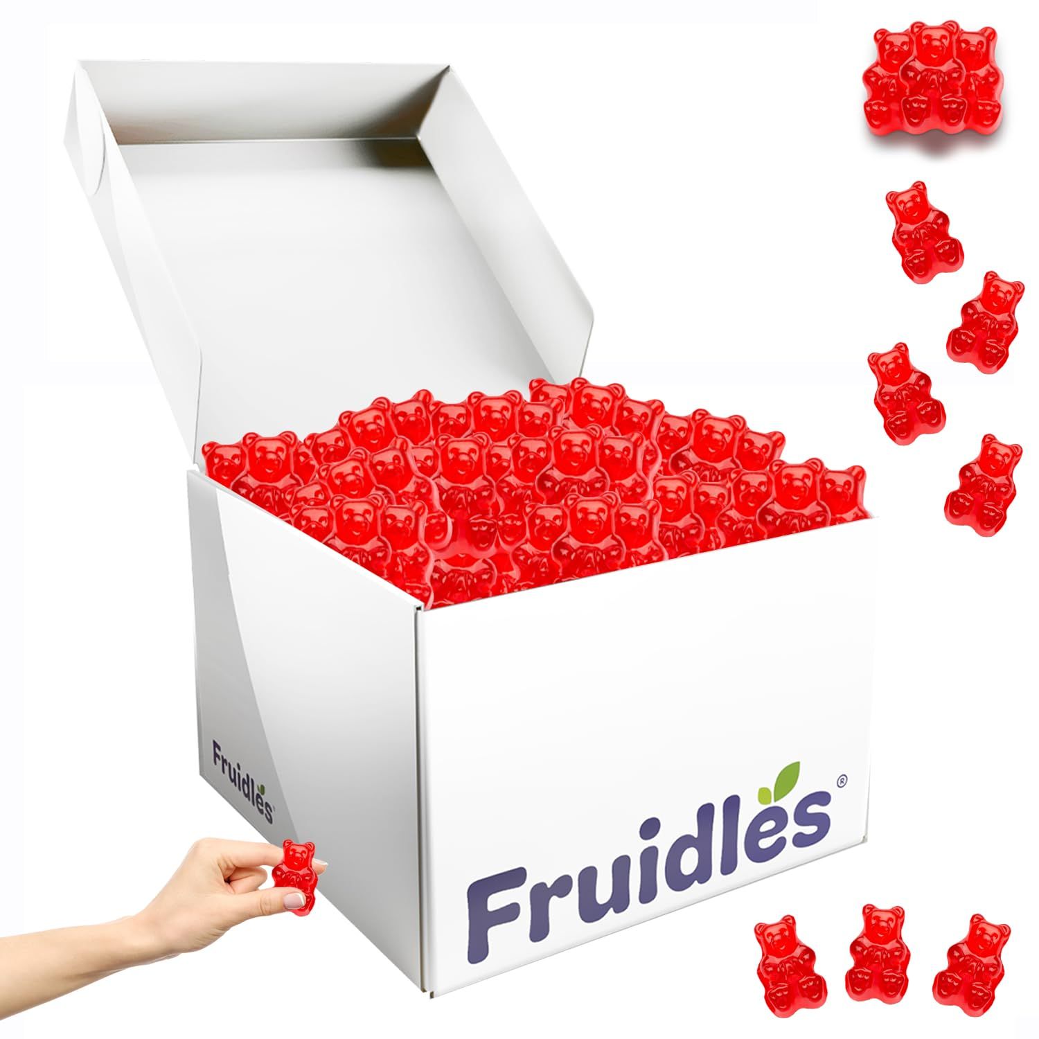 Fruidles Wild Cherry Gummi Bears Candy, Fruit Flavors Gummies, Allergy Friendly, Non-GMO, No Artificial Sweeteners (5 Pounds Bag)