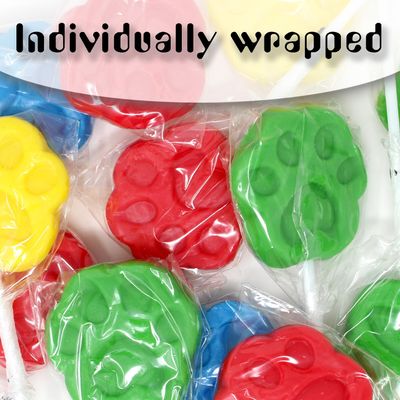 Paw Print Lollipops - Puppy Print Candy Suckers - 12 Individually Wrapped Puppy Party Favors for Dog Birthday Dog Party Favors, Puppy Themed Party Supplies - Paw Print Candy Dog Patrol