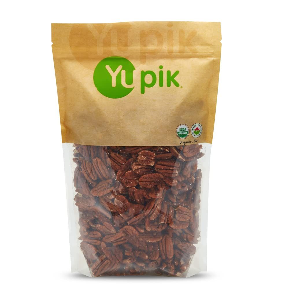 Yupik Organic Raw Pecans, 2.2 lb, Kosher, Gluten-Free, Non-GMO, Vegan, Raw Nuts, Unsalted, Unroasted, Oil-Free, Crunchy, Source of Fiber, Healthy Snacks, Ideal for Baking &amp; Cooking