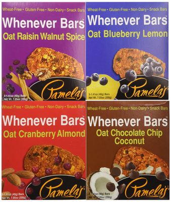 Pamela&#39;s Products Gluten Free Whenever Bars, Variety Pack of 4 Flavors, 20 Bars Total