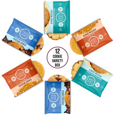 ChipMonk Protein Cookies - Variety Pack (12 Pack) 10g Protein, 4g net Carbs, 1g Total Sugar, High Protein Snacks, Gluten Free, Healthy Meal Replacement Gym Food