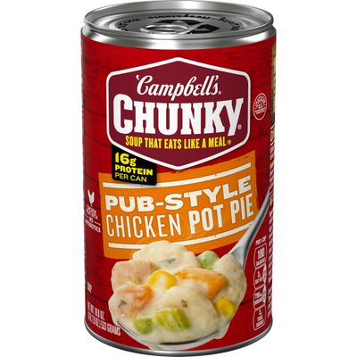 Campbell&#39;s Chunky Soup, Pub-Style Chicken Pot Pie Soup, 18.8 oz Can