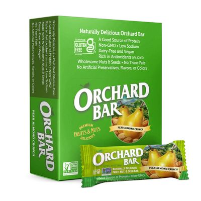 Orchard Bars Non-GMO Fruit &amp; Nut Bars, Pear Almond, 1.4 Oz, Pack of 12