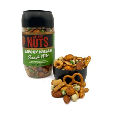 We Are Nuts Specialty Snack &amp; Trail Mix - Savory Wasabi Flavor - 1-Pack On The Go Jar (8 oz.)