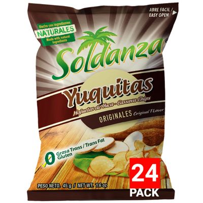 Soldanza YucaCassava Chips, 1.59 Oz (Pack of 24)