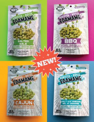 Far Field Crunchy Roasted Edamame Bean Snacks, Very High Protein, Healthy Vegetable Snacks for Adults and Kids, High Fiber, Salted, BBQ, Salt &amp; Vinegar, Cajun