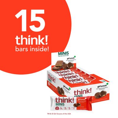 think Minis Protein Snack Bar, Gluten Free, Girl Scouts Chocolate Peanut Butter, 15 Count