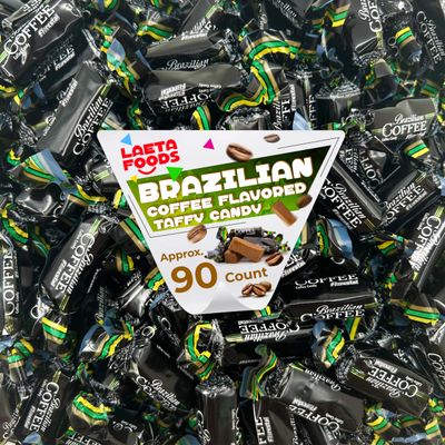 Brazilian Coffee Flavored Taffy Candy (1 Pound Bag - Approx. 90 Count)