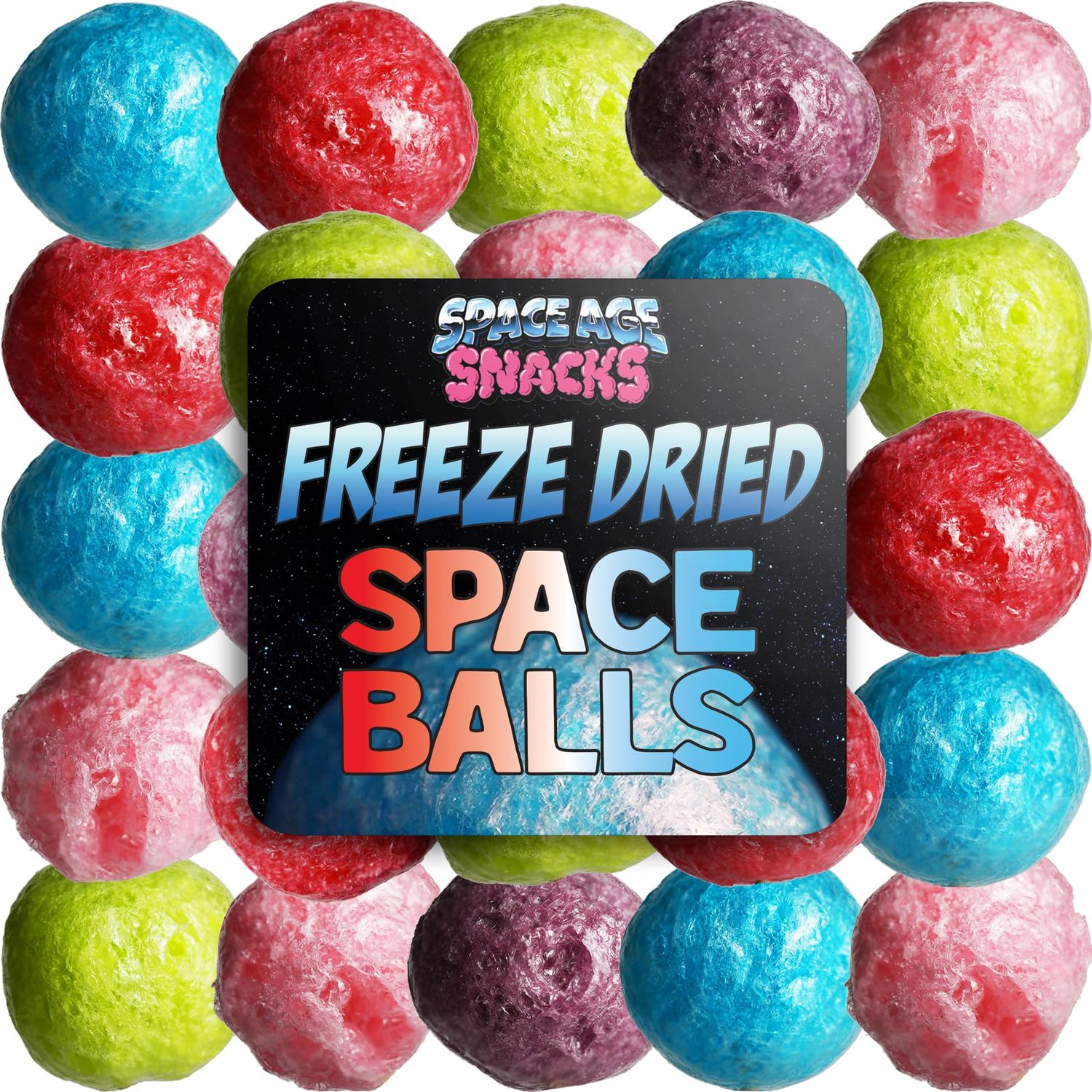 Premium Freeze Dried Space Balls Candy - Space Balls Freeze Dried Candy Shipped in Box for Extra Protection - Freeze Dry Candy Dry Freeze Candy for All Ages (6 Ounce)
