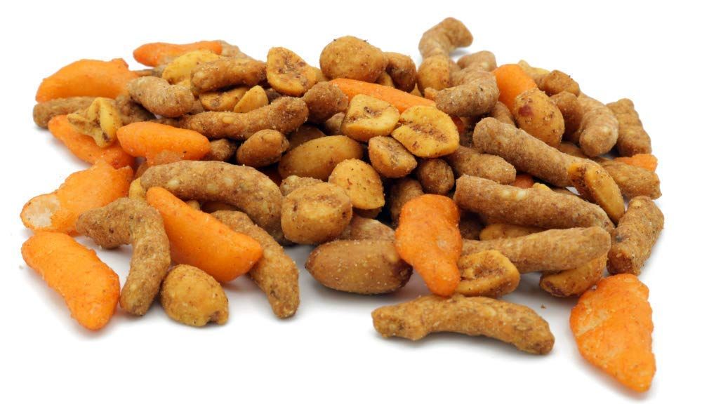 Oregon Farm Fresh Snacks Timberline Trail Spicy Mix - Spicy Nuts And Cajun Sticks Trail Mix (16 oz) - Game Night Snacks In Resealable Bag - Hand-Blended Hot &amp; Spicy Snack Pack
