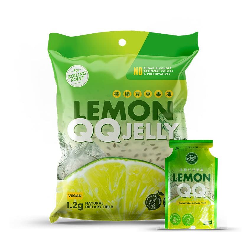 Boiling Point Jelly Fruit Konjac Jelly Lemon QQ Jelly with Lemon Honey Flavor Basil Seed - Healthy Natural Fruit Snacks for Kids &amp; Adults, Gluten Free, Fun Squeeze Pack (Total 12 Count Pack)