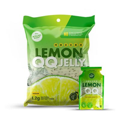 Boiling Point Jelly Fruit Konjac Jelly Lemon QQ Jelly with Lemon Honey Flavor Basil Seed - Healthy Natural Fruit Snacks for Kids &amp; Adults, Gluten Free, Fun Squeeze Pack (Total 12 Count Pack)