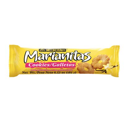LA MODERNA, Marianitas Vainilla, Vanilla Cookies, Galletas, Snacks Deliciosos y Dulces, 6.53 oz, Pack de 20
