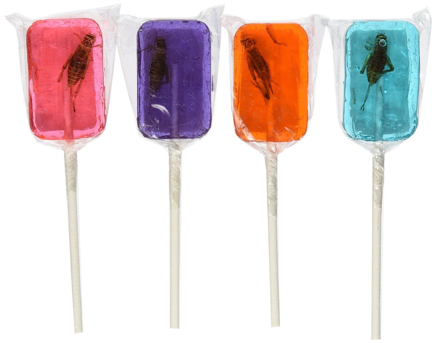 Hotlix Assorted Cricket Sucker Lollipop - Pack of 4 - Blueberry, Grape, Orange, Strawberry