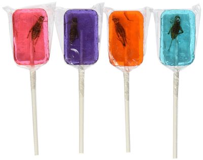 Hotlix Assorted Cricket Sucker Lollipop - Pack of 4 - Blueberry, Grape, Orange, Strawberry
