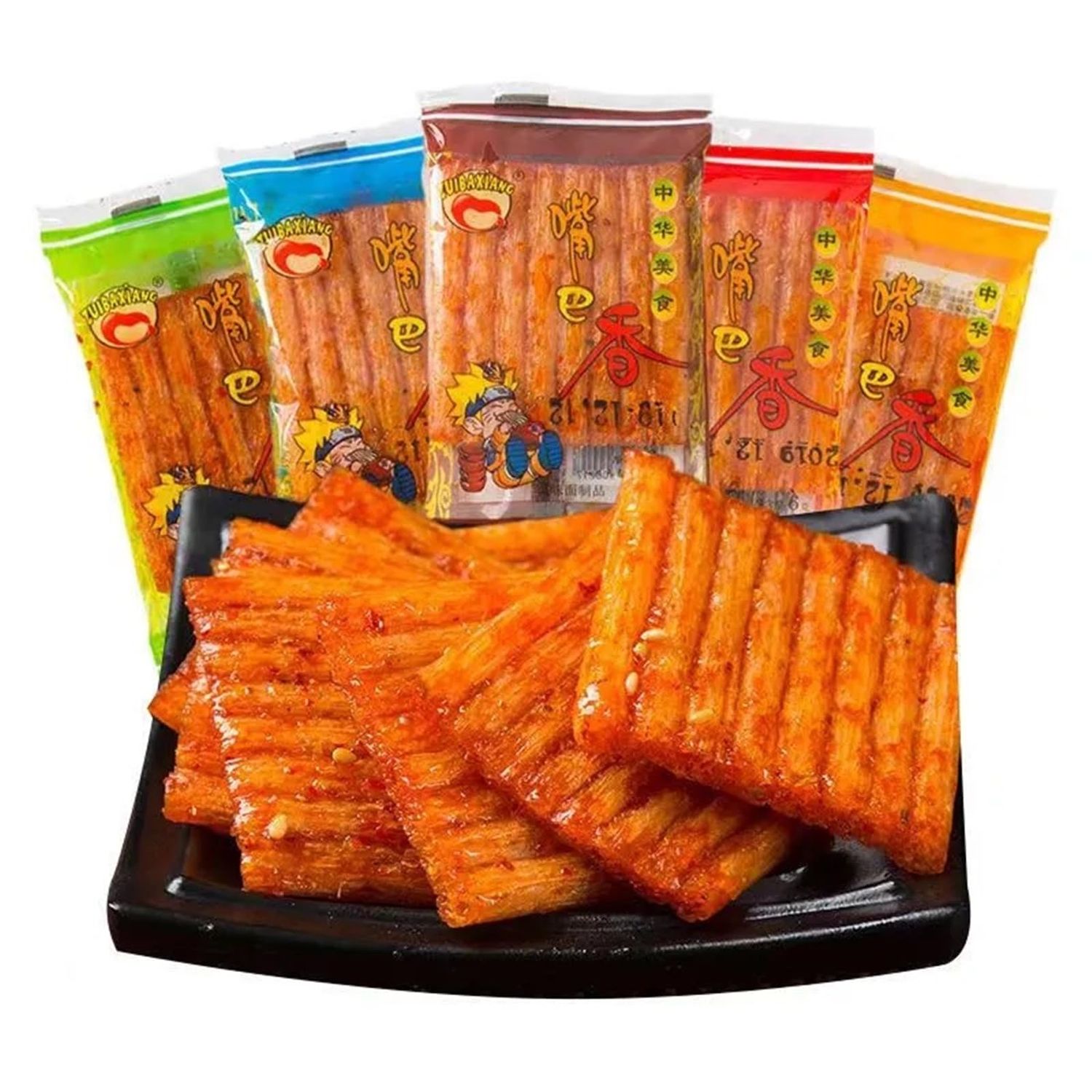 66 Packs Spicy Strips Latiao,Chinese Special Casual Snack Food,Made From WheatChiliSpice, Childhood Nostalgia Snack,Vegan,Spicy Gluten Strips Ã¥ËœÂ´Ã¥Â·Â´Ã©Â¦â„¢