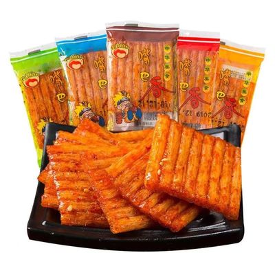 66 Packs Spicy Strips Latiao,Chinese Special Casual Snack Food,Made From WheatChiliSpice, Childhood Nostalgia Snack,Vegan,Spicy Gluten Strips å˜´å·´é¦™