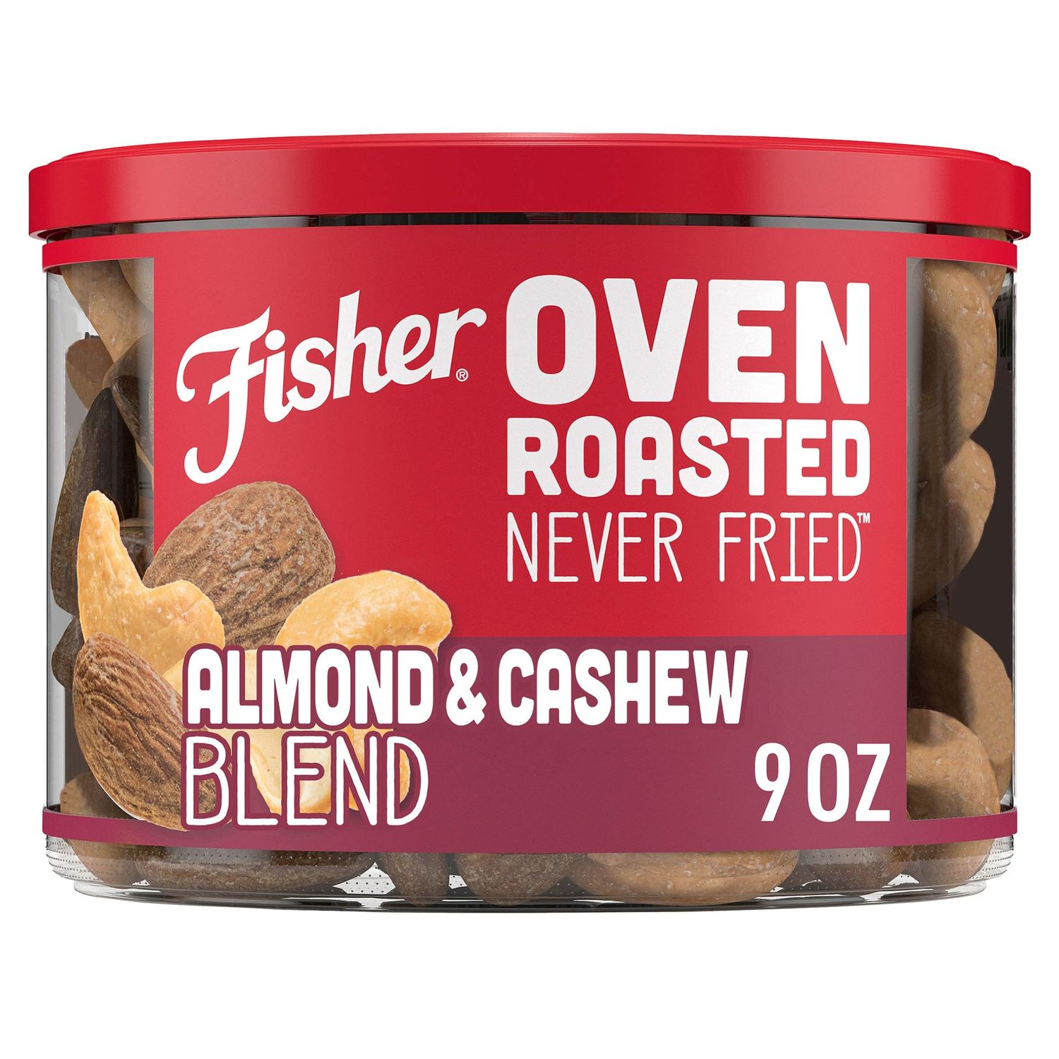 Fisher Snack Oven Roasted Never Fried, 9 Ounces, Made with Sea Salt, Almond &amp; Cashew Blend