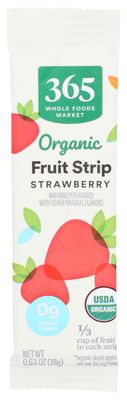 365 by Whole Foods Market, Fruit Strips Strawberry Organic, 0.63 Ounce