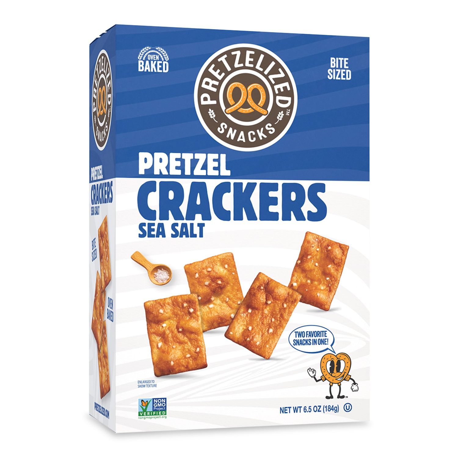 PRETZELIZED Snacks PRETZELIZED Pretzel Crackers, Sea Salt Flavored, 6.5oz Box (Pack of 12)
