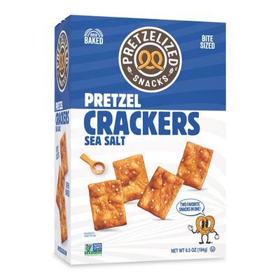PRETZELIZED Snacks PRETZELIZED Pretzel Crackers, Sea Salt Flavored, 6.5oz Box (Pack of 12)