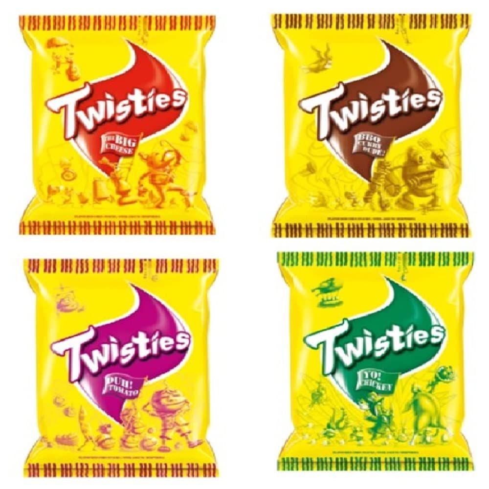 Malaysia Twisties Mix 4 Flavor Family Pack Snacks 8 x 15g