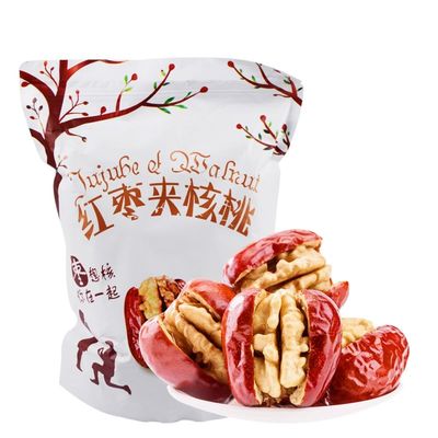 Zercumm Red Jujube Sanwiched with Walnut Kernkels 500G Jujube Walnut Kernel Clip Casual Snacks