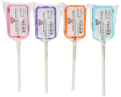Hotlix Assorted Cricket Sucker Lollipop - Pack of 4 - Blueberry, Grape, Orange, Strawberry