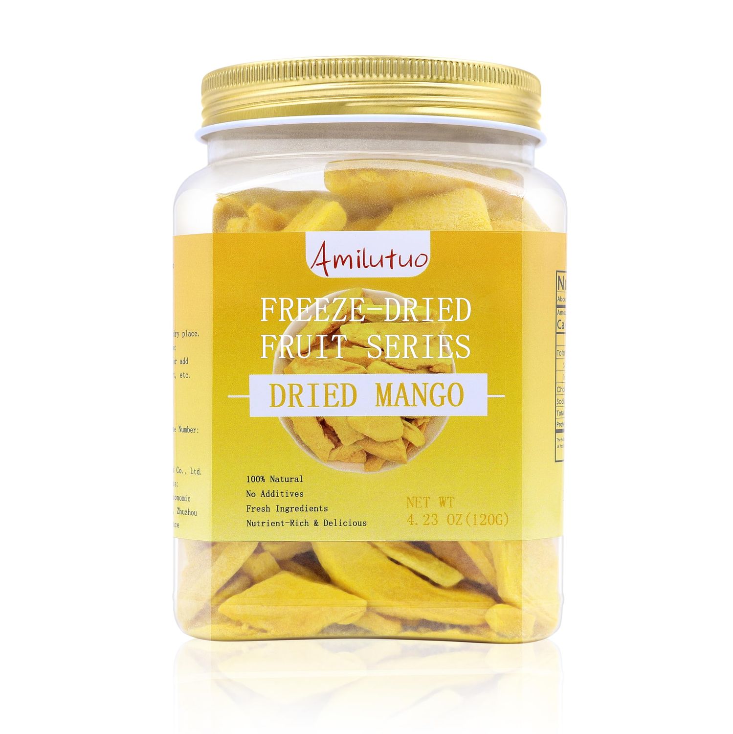 Freeze Dried Fruit, Freeze Dried Mango,120g4.23OZ Natural Dehydrated Mango, No Sugar Added, Nothing Added, Superfood Snack, Dried Mango Chips