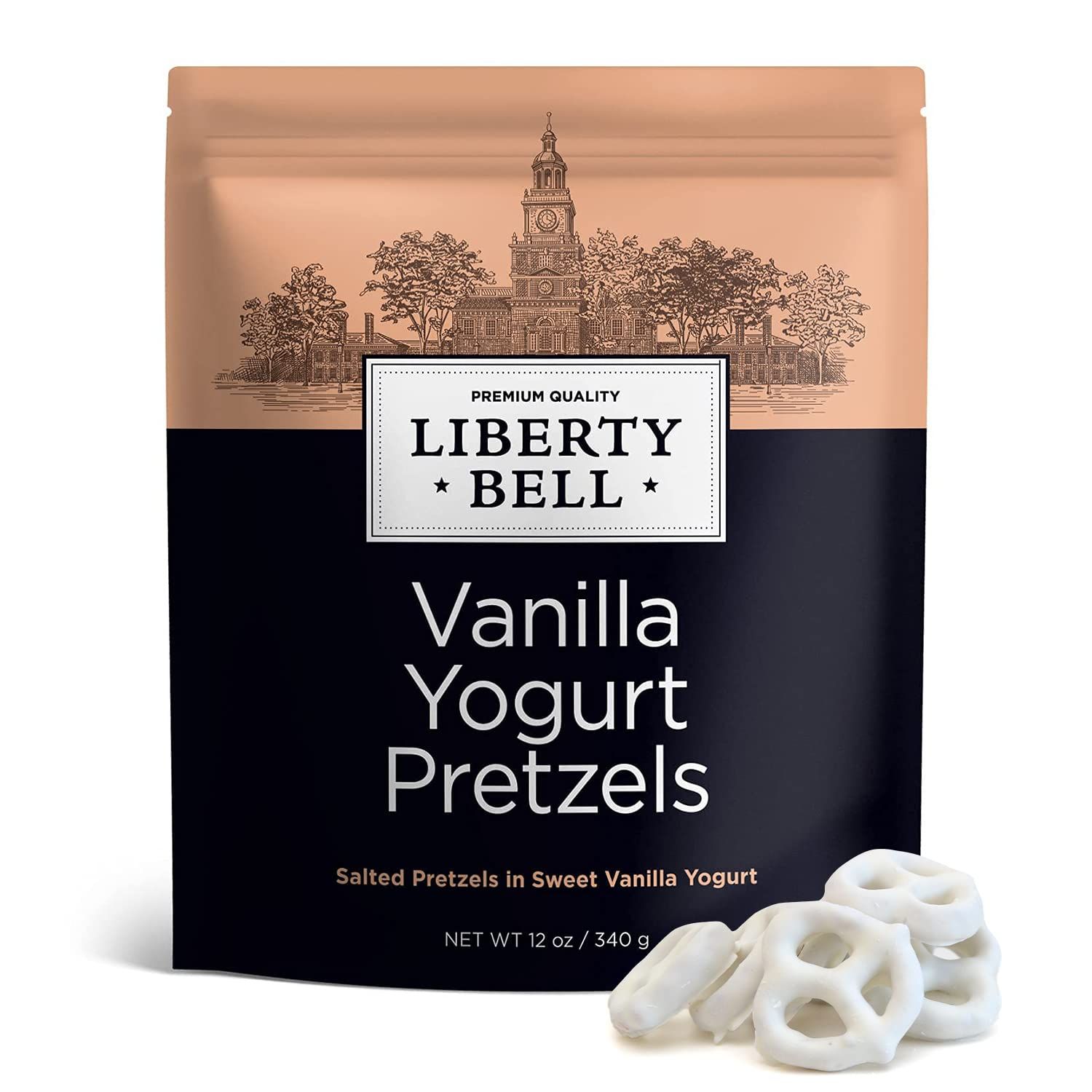 Vanilla Yogurt Covered Pretzels Snack, Salty Mini Pretzels Dipped in Sweet Vanilla Yogurt, 12 Ounce Bag