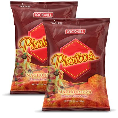 Jack&#39;n Jill Piattos Flavored Potato Crisps 2.8 Oz Nacho Pizza Flavored (Pack of 2)