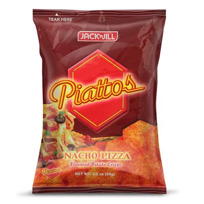 Jack'n Jill Piattos Flavored Potato Crisps 2.8 Oz Nacho Pizza Flavored (Pack of 2)