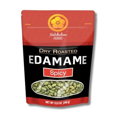 Spicy Dry Roasted Edamame by Nakihalani Farm (12 oz) | Non-GMO Crunchy Soybeans | Plant-Based High Protein Snack for Adults &amp; Kids | Gluten-Free, Keto-Friendly, Nut-Free, Vegan | Resealable Bag