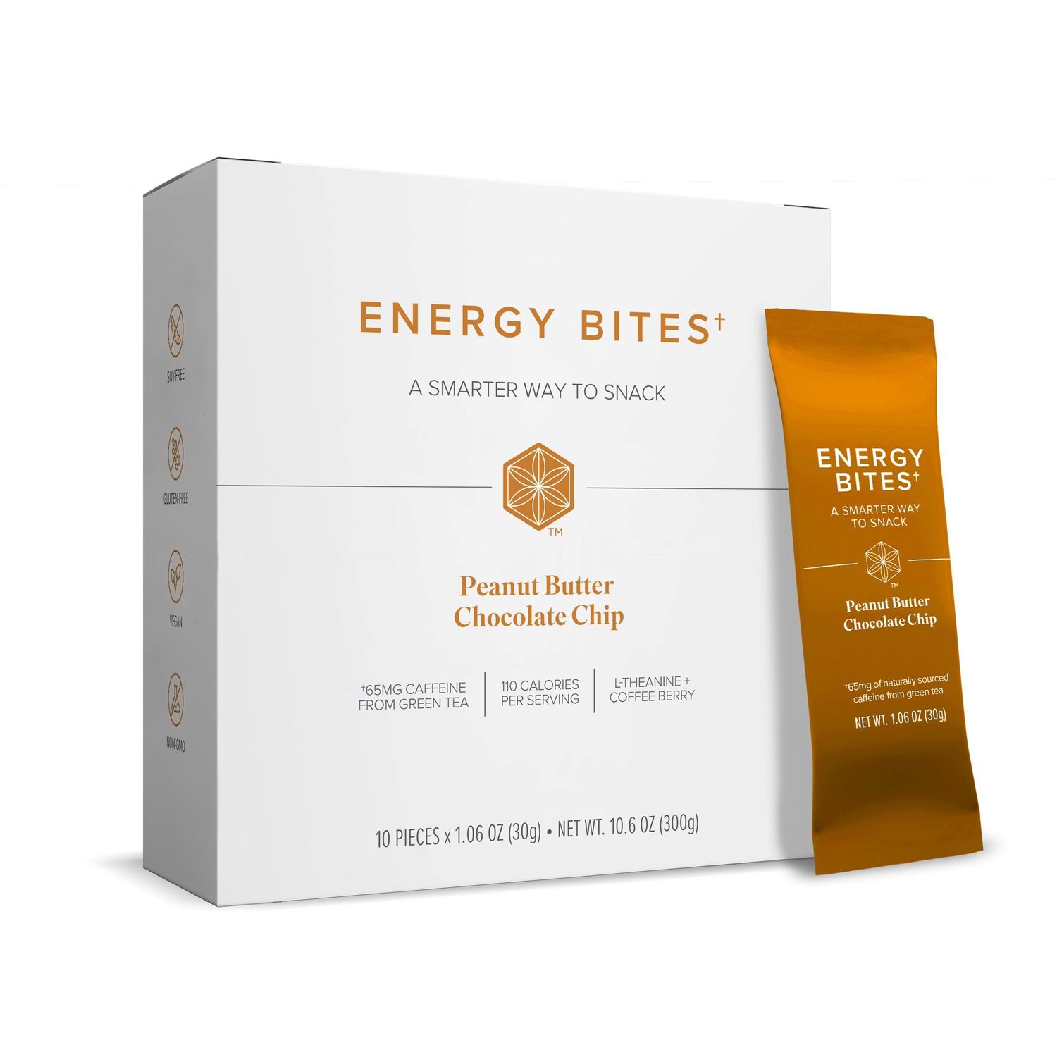 Isagenix Energy Bites - Convenient Snack Packed with Natural Energy Boosters - Peanut Butter Chocolate Chip Flavor (10 Pieces)