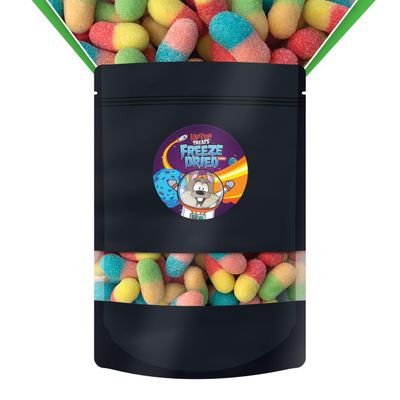 UpTop Treats Freeze Dried Candy, Star Worms, Crunchy Sour Gummy Worms for ASMR, Tart Neon Sour Candy Mini Gummies, Snacks for Kids &amp; Adults, Made in the USA, 1LB