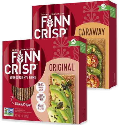 Finn Crisps Rye Crispbread Variety Pack | Multipack of Authentic Finnish Sourdough Crispbread | Caraway and Original Rye Crackers by Finn Crisp 2 Boxes of 7oz